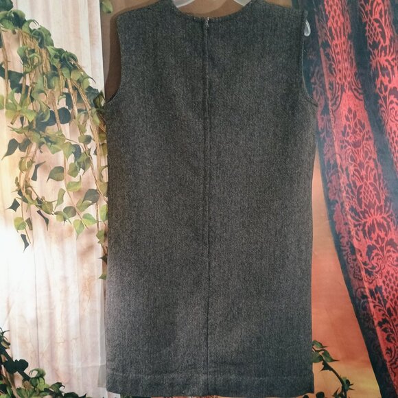 EUC: Vintage 60s Gray Sleeveless Sheath Dress ILGWU Union Made Size see desc - Picture 3 of 7
